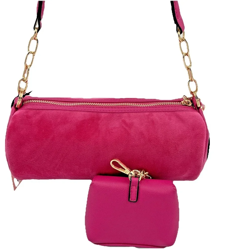 Juicy Couture Raspberry Tart Barrel Bag Queen Couture Charms NWT